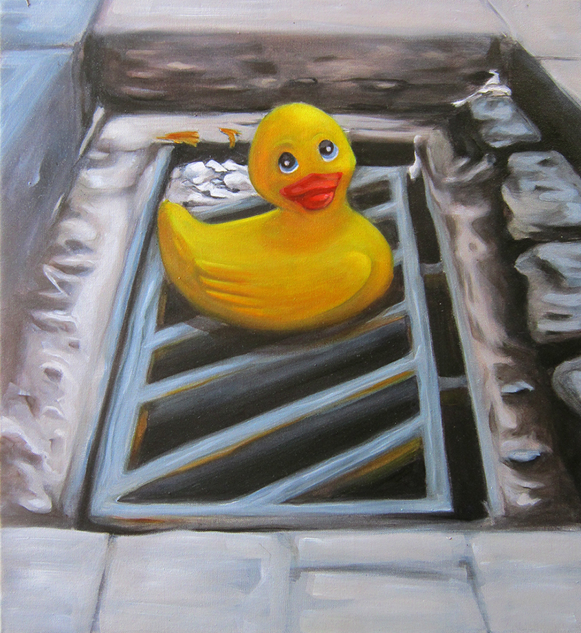 Rubber duck II 56x52 oil on canvas 2015 small